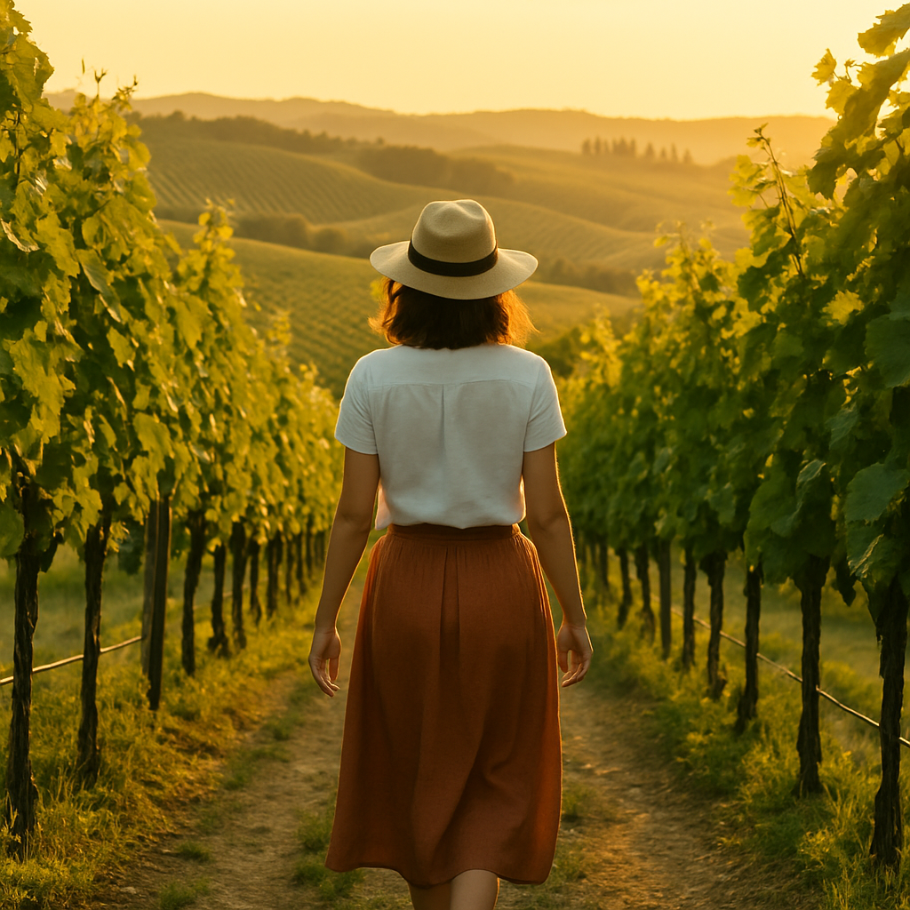 ragazza nei colli del chianti