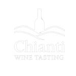 dentro illogo troviamo una bottiglia sopra a delle colline con sotto la scritta chianti wine tasting